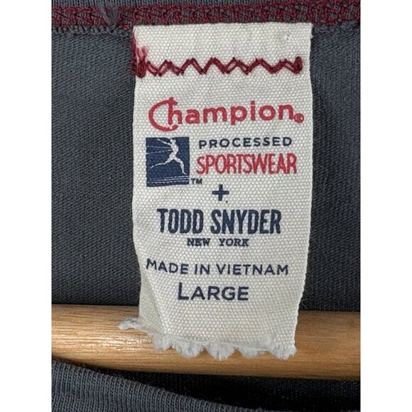 Champion x Todd Snyder T-Shirt Mens L Grey Crewneck Athletic Tee 100% Cotton - Picture 3 of 12